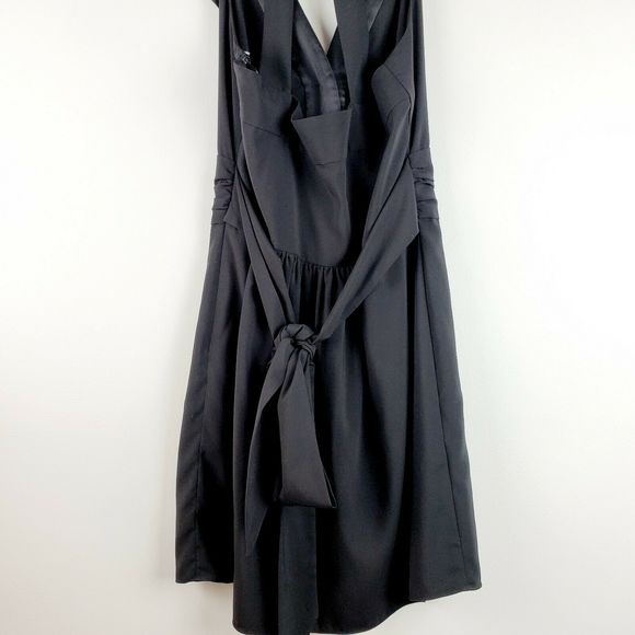 BCBGeneration Black Ruffle Tuxedo Mini Dress Sz 0 - Picture 7 of 8